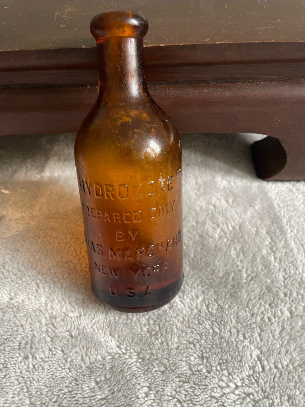 Vintage apothecary Amber Glass Decorative Bottle -